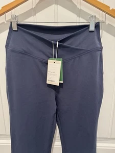 Halara Crossover High Waisted Flare Navy Blue Yoga Leggings Size Medium NWT - Picture 1 of 17