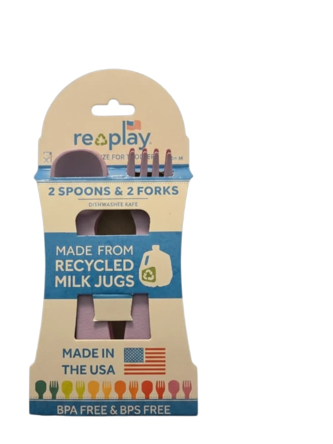 Juego de 4 cucharas y tenedores Replay para niños de plástico reciclado sin BPA nuevo Foto 1 de 1