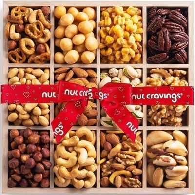NUT CRAVINGS Colección Gourmet para Vacaciones Navidad Mezcla 12 Nueces Cesta Regalo Foto 1 de 4