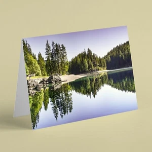 Geburtstagskarte See umgeben von Waldlandschaft für Ehemann Opa Papa Bruder  - Bild 1 von 1