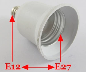 50pcs E12 Male to E26/E27 Female Base Light Bulb Adapter Holder Socket Converter - Picture 1 of 6
