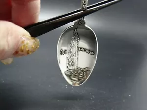 Cuchara de recuerdo de plata esterlina de 5" de Yellowstone Old Faithful Arkansas - Imagen 1 de 3