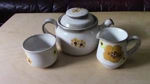 Denby Minstrel teapot sugar bowl and milk jug - Picture 1 of 7