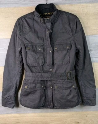 Ralph Lauren Denim & Supply Biker Jacket Womens Size Small Leopard Print Belted - Image 1 of 4