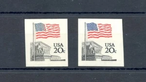 USA -VARIETY 20 CENT FLAG 2 x IMPERFORATED - -** MNH VF  - Picture 1 of 1