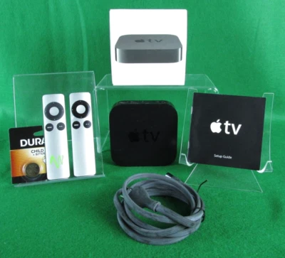 ♫ Apple TV ✨ 2nd Gen. Model A1378 ✨ Two Remotes & New Duracell Battery, CIB - Image 1 of 4