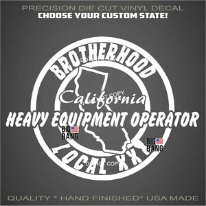 UNION HEAVY EQUIPMENT OPERATOR Decal Sticker Personalized Custom Gift STATE USA - Picture 1 of 4