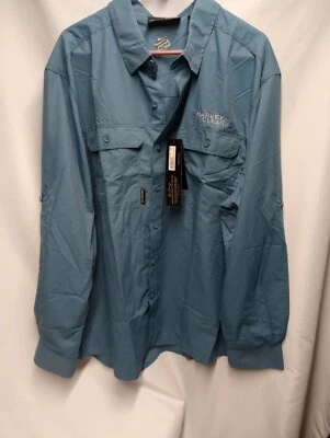 Dri Duck NEW Sz XL Blue Button Shirt Roll Tab Power Move UPF50 Vented - Image 1 of 4
