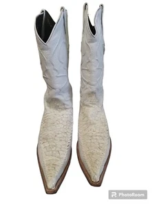 Wild West Boots Mens #295T0304 3X Toe Style Ostrich & Deer | Color White / Gold - Picture 1 of 24