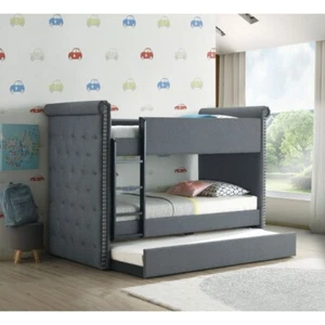 ACME Romana II Gray Twin Over Twin Bunkbed Model-37855 - Picture 1 of 8