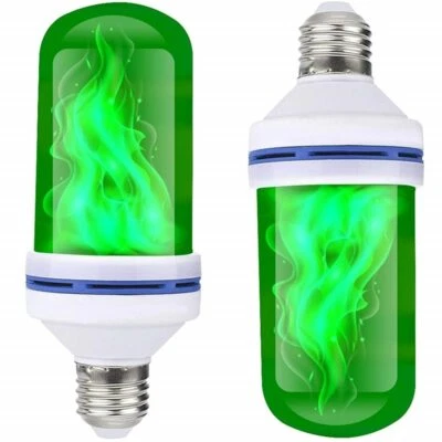 2x LED Fires Effect Light Bulb 4Modes Fire Light Bulbs Home Party Festival Hotel - Image 1 of 4