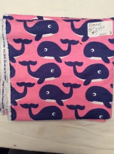"Tela de franela suave acogedora rosa ballenas azules 36"" por 44"" de ancho" - Imagen 1 de 1