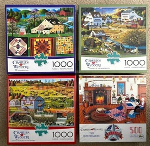 Buffalo Menge 4 Wysocki Puzzles 100 % vollständig ~ 1000 & 500 ~ Quiltmacher FUCHS - Bild 1 von 12