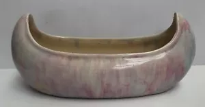 Retro Australian Pottery Canoe Trough Vase 18cm Long 7cm Wide c1940s to 1950s - Picture 1 of 7