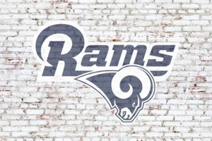 PÓSTER GRANDE Los Angeles Rams sobre ladrillo NFL Fútbol Decoración del hogar Impresión de pared 36x24 - Imagen 1 de 3