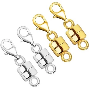 4Pcs Magnetic Necklace Clasps and Closures Gold and Silver Plated Bracelet - Picture 1 of 6
