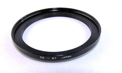 58-67mm Metal Step Up Lens Filter Converter Adapter Ring 58mm-67mm E58-E67 - Image 1 of 3