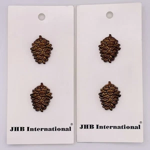 JHB International Pinecone Buttons 4pc Shaft Forest Woodland Pine Cone Tree 3/4" - Picture 1 of 8
