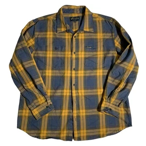 Sullen Craft Collection Flannel Shirt Men’s 2X Gold Blue Plaid Long Sleeve EUC - Picture 1 of 8