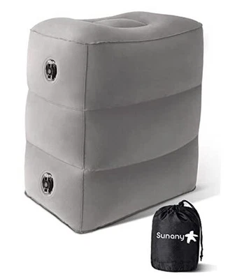  Almohada inflable reposapiés para viajes, niños/adultos avión paquete de 1 gris Foto 1 de 4