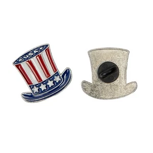 Fun Express Patriotic Uncle Sam Hat-Shaped Metal Pins - 1", 12 Pieces - Picture 1 of 1