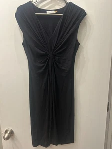 CUTE! Calvin Klein Women's Sleeveless Runched Front Black Pencil Dress Size 6 - Picture 1 of 5