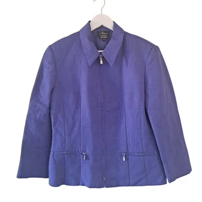 Alanni by Donny Brook Purple Zip Up Collared Long Sleeve Blazer Jacket -Size 10 - Изображение 1 из 4
