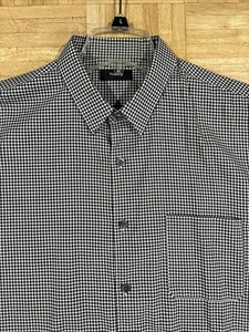 Theory Slim Fit Dress Shirt Men’s Gray/ Black/ White Small Checked Size 17/L - Picture 1 of 6