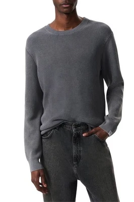 RAG & BONE Men's Acid-Wash Cotton-Blend Crewneck Sweater, Ink Blue, Size L  NWT - Image 1 of 4