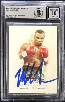 Mike Tyson Signed 2006 Topps Allen & Ginter Card #301 Beckett 15989139 Auto 10 - Image 1 of 2