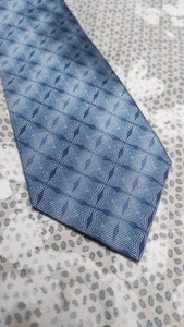 KITON Napoli 7 Fold Blue Silk Tie NEW - Imagen 1 de 5
