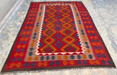 Afghan Handwoven Maimana Kilim Anatolian Living Room Area Kilim Rug 285x200cm - Image 1 of 4