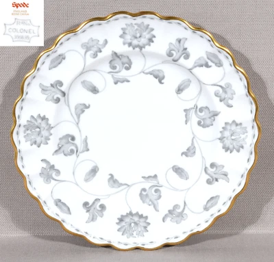 Spode Colonel Gray Bread Plate 6 1/2" Gold Trim - Image 1 of 4