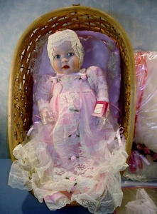 Ashton Drake Victorian Lullaby Porcelain Doll and Cradle, New in Box - Picture 1 of 3