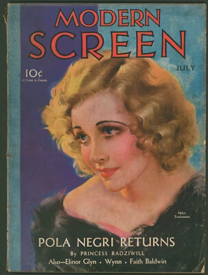 Modern Screen July 1931 Pola Negri~Barbara Stanwyck~Carole Lombard~Lupe Velez - Imagem 1 de 4