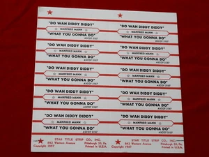 MANFRED MANN~ DO WAH DIDDY DIDDY~ WHAT YOU GONNA DO~ ~ JUKEBOX  TITLE STRIPS - Picture 1 of 1