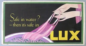 Late 1920's LUX SOAP Trolley Advert Card: Safe in water? - Picture 1 of 2