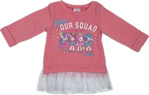 Shopkins Kids Pink White Long Sleeve Polyester Ruffled Hemline Sweatshirt Sz 4 - Picture 1 of 2