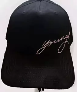 YoungLa Suede Black Trucker Hat Snapback Cap Hat Embroidered White - BRAND NEW - Picture 1 of 2