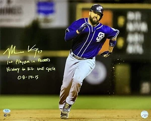 MATT KEMP PADRES SIGNED 16X20 PHOTO "1ST CYCLE IN PADRES HISTORY" PSA 3C38570 - Picture 1 of 4