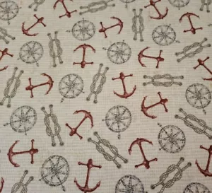 28" Seaside Charlene Audrey Quilting Treasures Anchor Rope Knot Beige - Picture 1 of 3