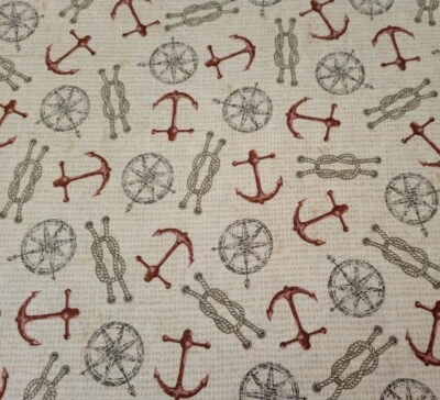 28" Seaside Charlene Audrey Quilting Treasures Anchor Rope Knot Beige - Image 1 of 3