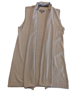 Neiman Marcus Cardigan Sweater Vest Shrug  Women's Small Beige Open Front Long - Picture 1 of 7