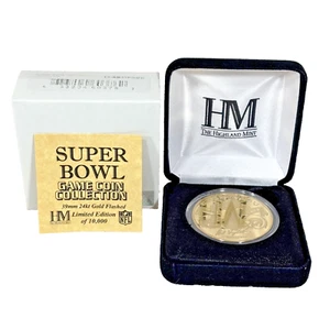 Colección de monedas de 36 juegos Super Bowl XXXVI 39mm oro 24kt abatible Highland Mint - Imagen 1 de 9