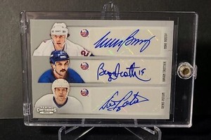 2013-14 Panini Contenders Trottier/Bossy/Potvin/Nelson/Strome/Hickey 6 AUTO card