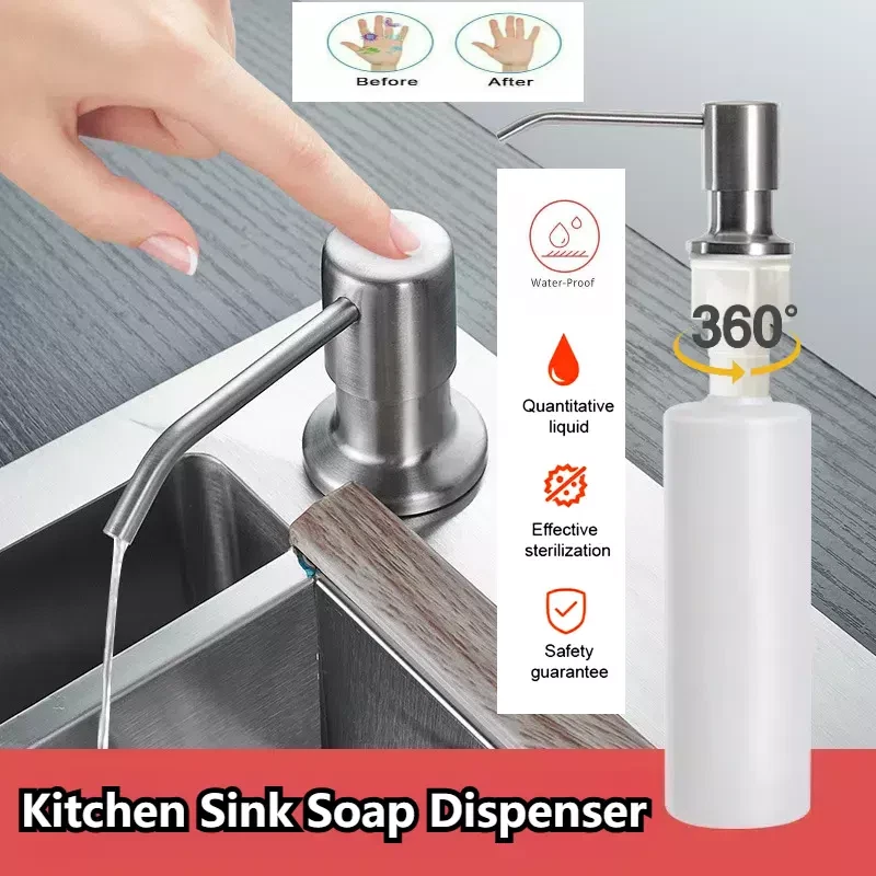 Kitchen Sink Liquid Soap Dispenser Lotion Pump Countertop Arc Stainless