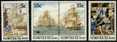 NORFOLK ISLAND Sc#417-420 1987 Spithead First Fleet Complete Set OG Mint NH Cover