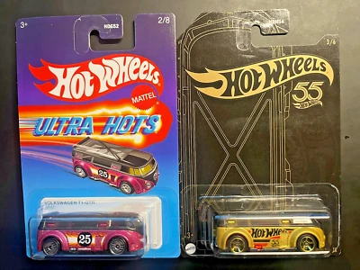 Volkswagen T1 GTR 2023 Hot Wheels 55 aniversario Pear & Chrome Chase y rosa UH Foto 1 de 2