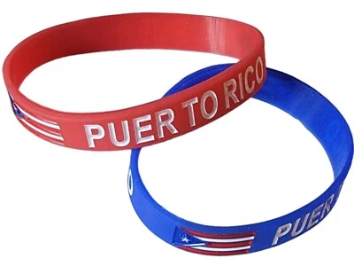 2pcs. Silicone Puerto Rico Rica Flag Bracelets Bracelet Bangle Female And Male - Image 1 of 3