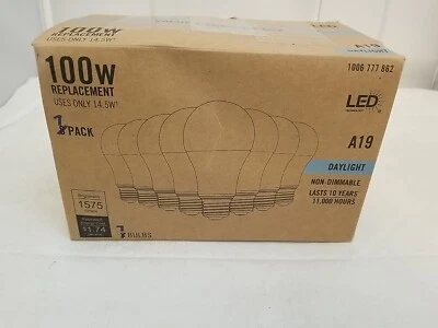A19 100 WATT REPLACEMENT BULBS LED 7 PACK - Image 1 of 4